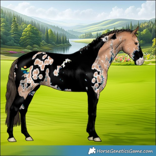 Horse Color:Bay Sabino Tobiano Near Leopard