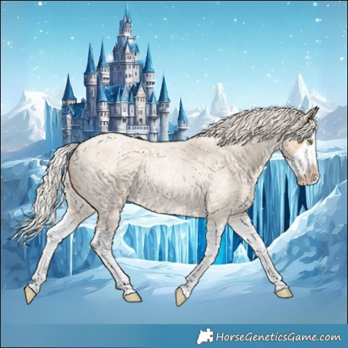 Horse Color:Silver Classic Champagne Roan Dun Splash Frame