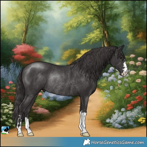 Horse Color:Smoky Black Mushroom Rabicano 