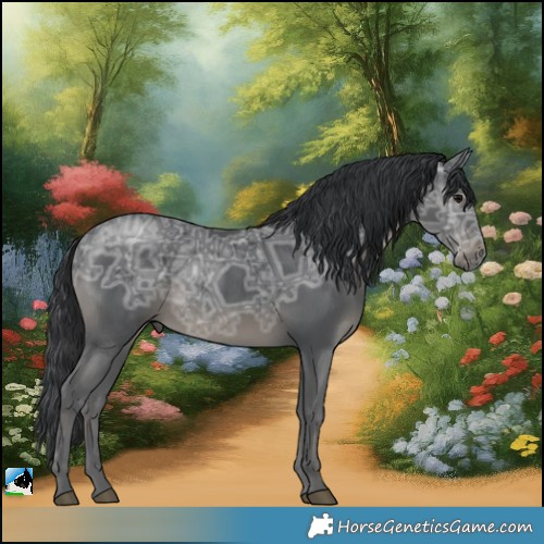 Horse Color:Black Ice Mushroom Rabicano