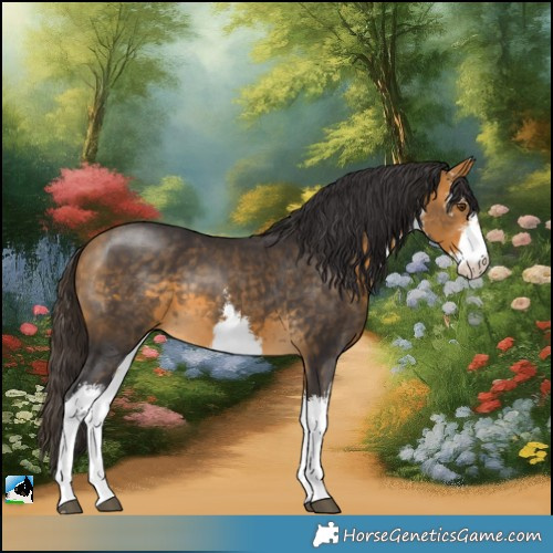 Horse Color:White Spotted Buckskin Mushroom 