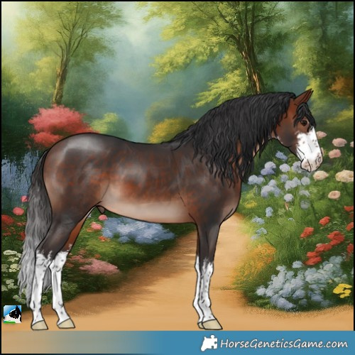 Horse Color:White Spotted Bay Mushroom 
