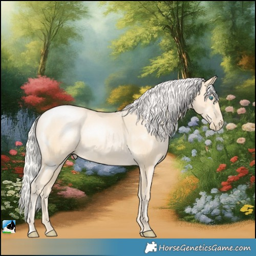 Horse Color:Silver Buckskin Pearl Mushroom Rabicano