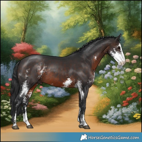 Horse Color:Brown Sabino Rabicano