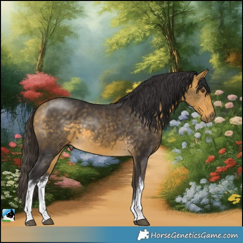 Horse Color:White Spotted Buckskin Mushroom 