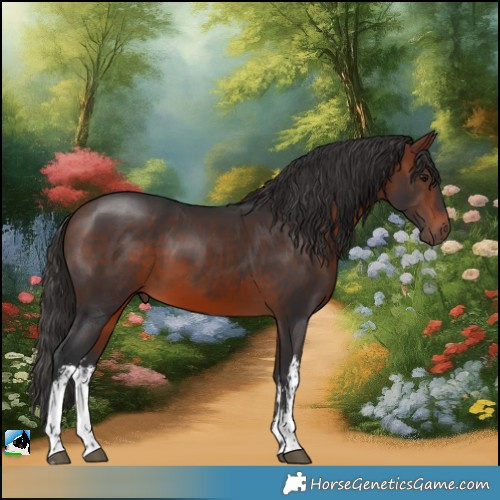 Horse Color:White Spotted Bay Mushroom 