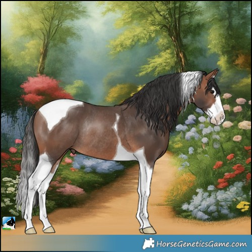 Horse Color:Bay Mushroom Splash Tobiano Rabicano 