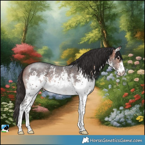 Horse Color:White Spotted Bay Mushroom Sabino Rabicano 