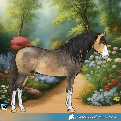 Horse Color:White Spotted Buckskin Mushroom 
