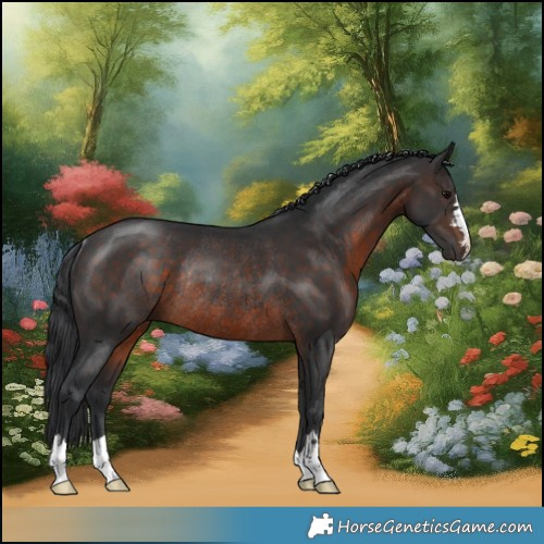 Horse Color:Brown Rabicano 