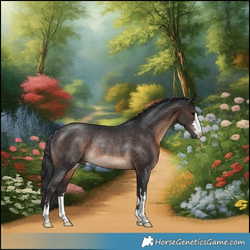 Horse Color:Brown Rabicano 