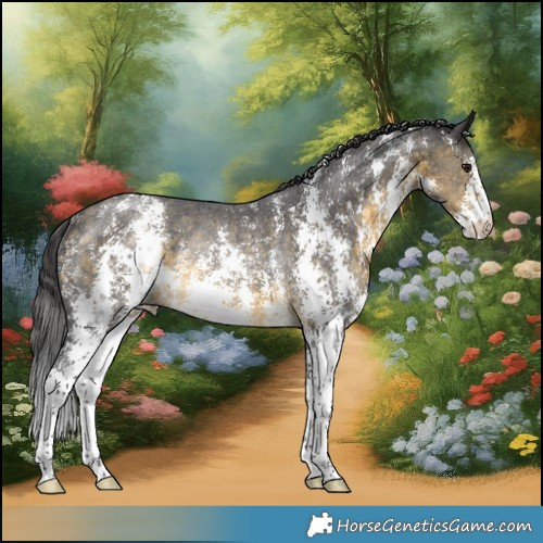 Horse Color:Buckskin Mushroom Sabino Rabicano 