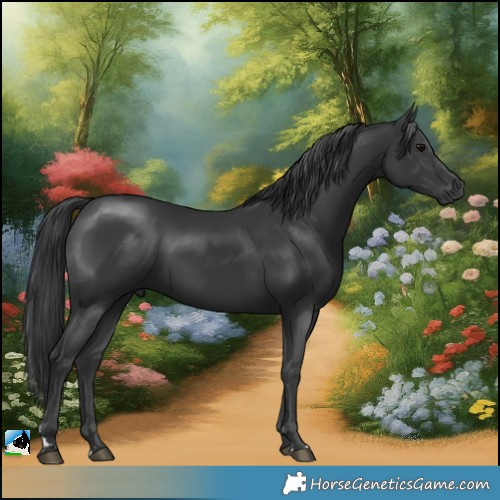 Horse Color:Black Rabicano