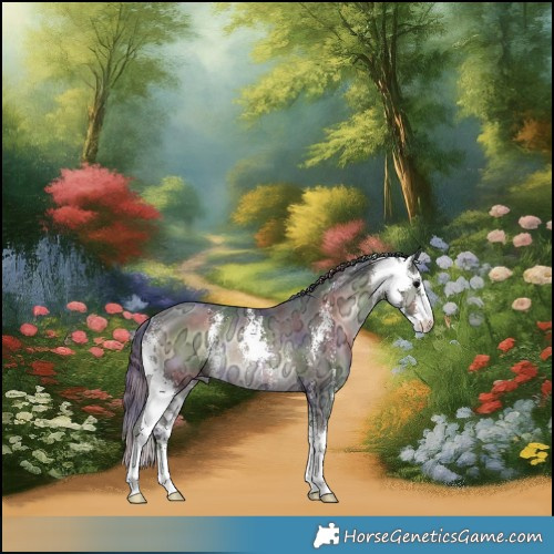Horse Color:Nacre Brown Ice Onyx Sabino Rabicano