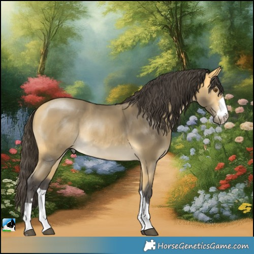 Horse Color:Buckskin Mushroom Rabicano