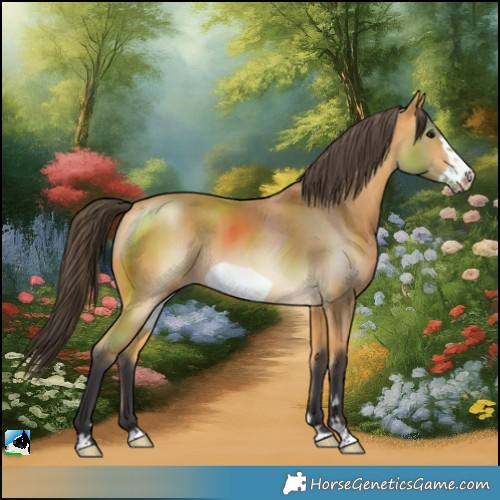 Horse Color:Buckskin Frame Rabicano 