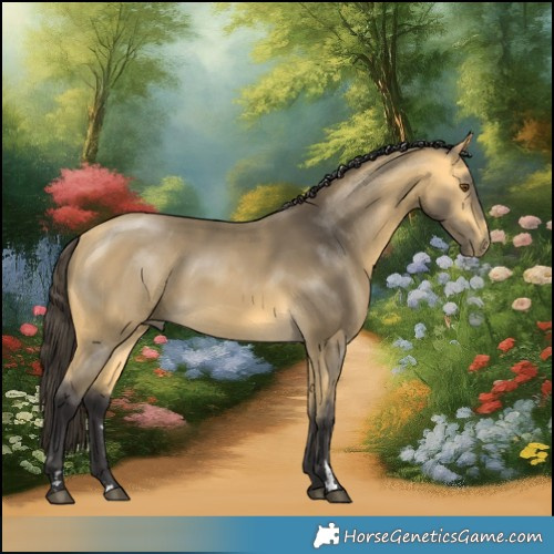 Horse Color:Buckskin Mushroom Rabicano 