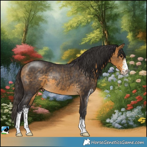 Horse Color:Buckskin Sabino Rabicano