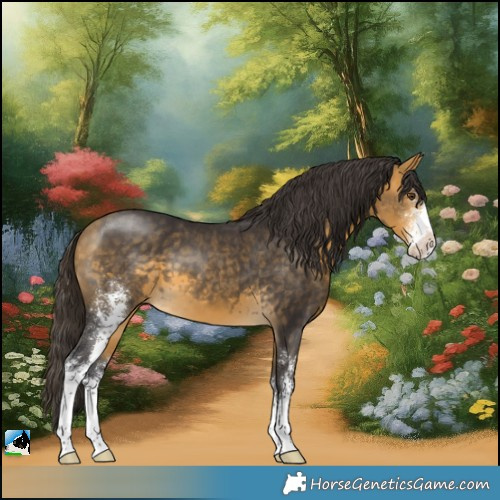Horse Color:Buckskin Mushroom Sabino