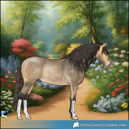 Horse Color:Buckskin Mushroom Rabicano