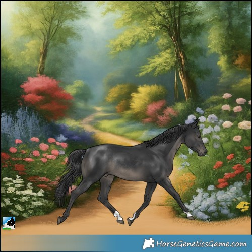 Horse Color:Black Rabicano 