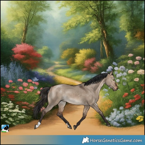 Horse Color:Bay Dun Rabicano 