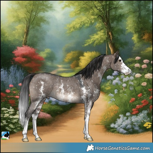 Horse Color:Brown Dun Sabino Snowflake Varnish 