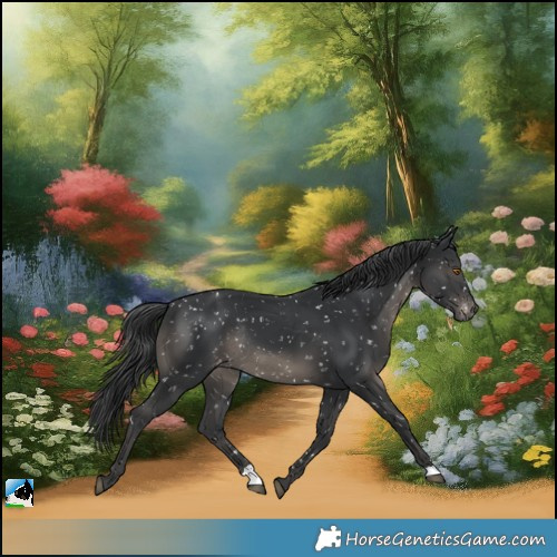Horse Color:Black Appaloosa Rabicano