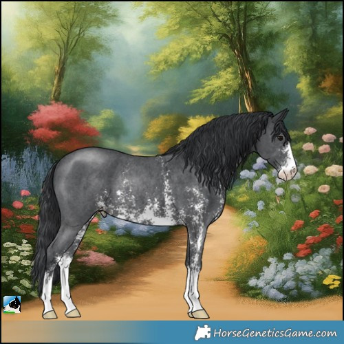Horse Color:Black Sabino Varnish Rabicano