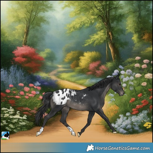 Horse Color:Black Appaloosa Rabicano 