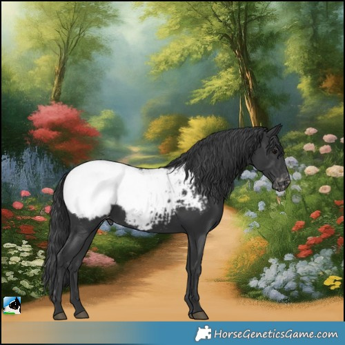 Horse Color:Black Snowcap Rabicano 