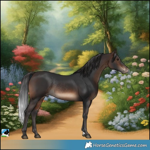 Horse Color:Brown Varnish Rabicano