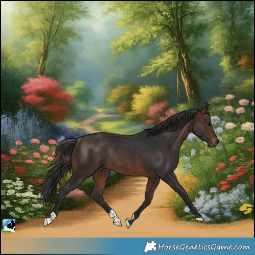 Horse Color:Brown Rabicano