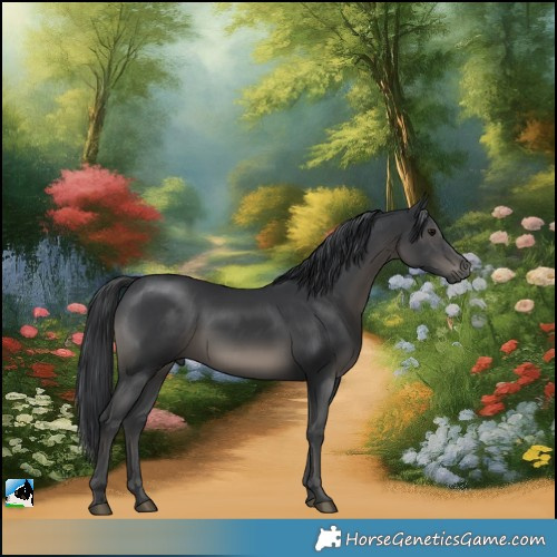 Horse Color:Black Rabicano