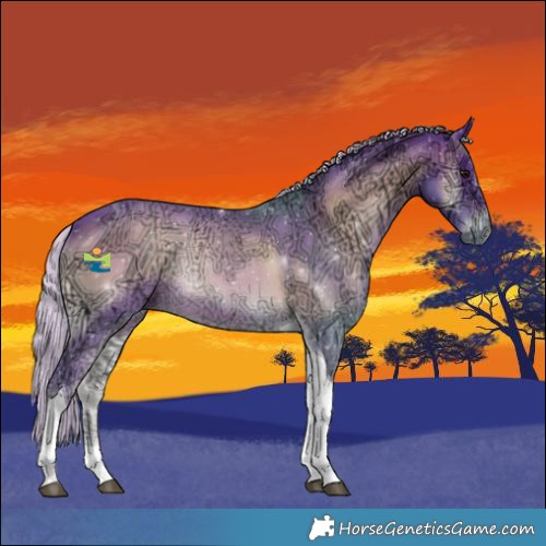 Horse Color:Watercolor Silver Brown Ice Onyx Tobiano Rabicano