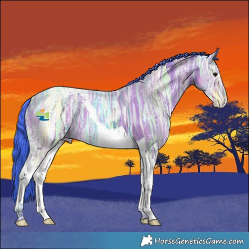 Horse Color:Watercolor Bay Ice Tobiano 