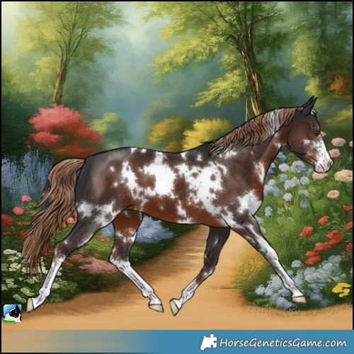Horse Color:White Spotted Liver Chestnut Sabino