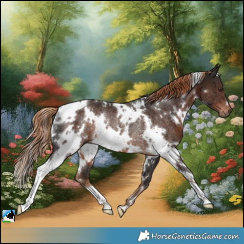 Horse Color:White Spotted Liver Chestnut Rabicano 