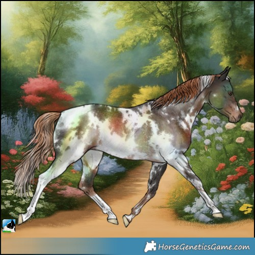 Horse Color:White Spotted Liver Chestnut Rabicano 