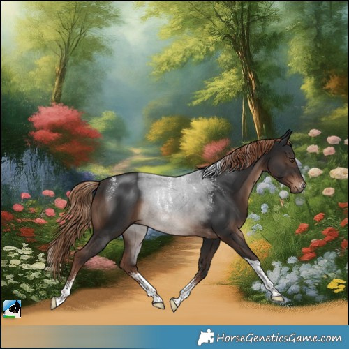 Horse Color:Powder White Liver Chestnut Tobiano 