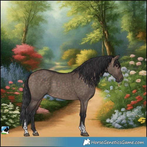 Horse Color:Brown Dun Tobiano