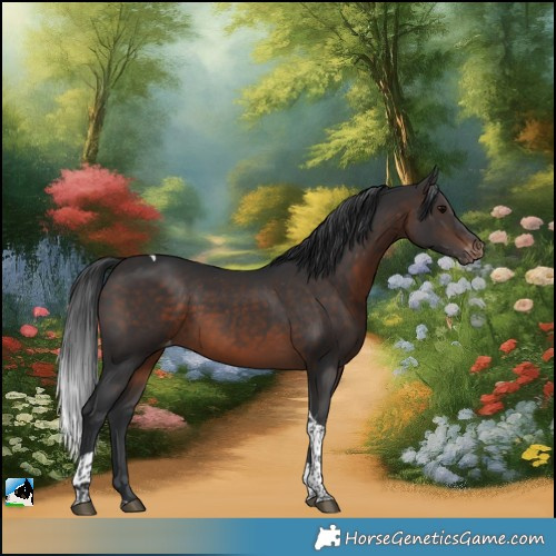 Horse Color:Brown Tobiano Varnish 
