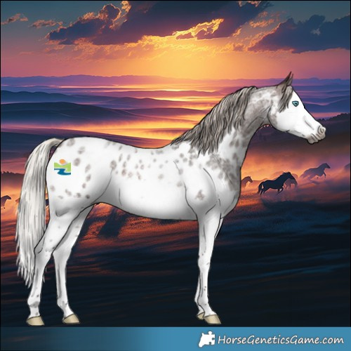 Horse Color:Gray Silver Brown Roan Splash Near Leopard 