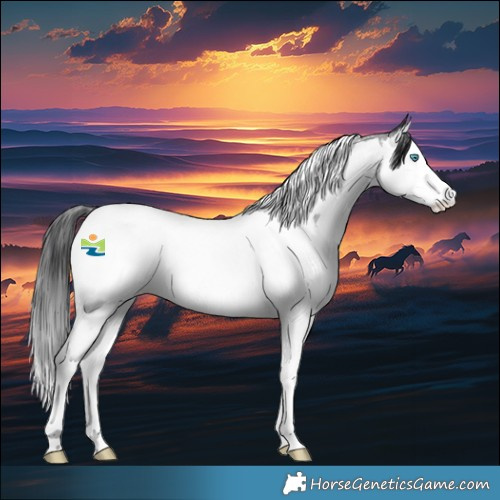 Horse Color:Blue Roan Splash Tobiano 