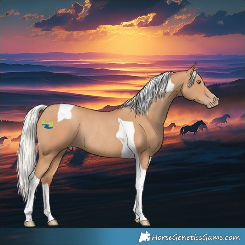Horse Color:Silver Classic Champagne Tobiano Rabicano