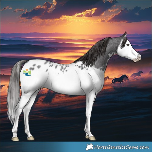 Horse Color:Smoky Blue Roan Splash Appaloosa