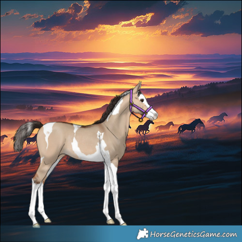 Horse Color:Bay Dun Splash Tobiano Rabicano