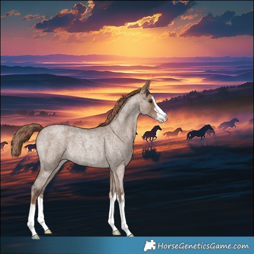 Horse Color:White Spotted Liver Red Dun Roan Rabicano