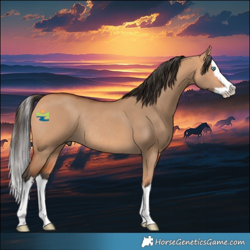 Horse Color:White Spotted Bay Dun Splash Rabicano
