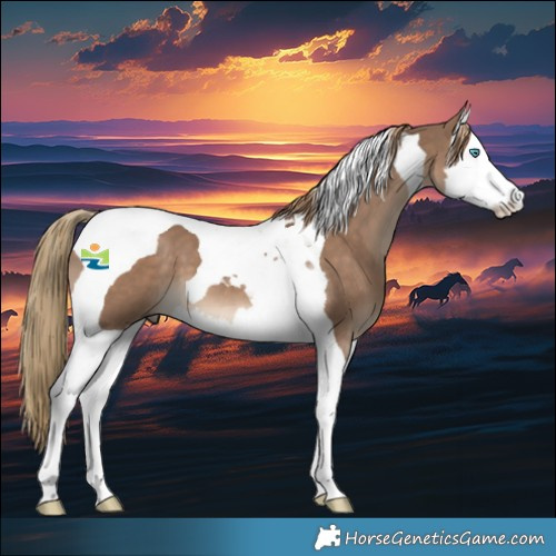 Horse Color:Liver Red Dun Splash Tobiano 